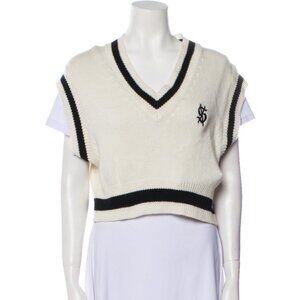 Ksubi Black and White V-Neck Sweater Knit Vest XS
